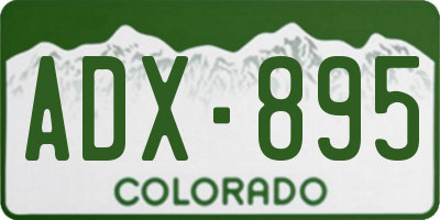 CO license plate ADX895