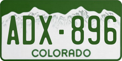 CO license plate ADX896