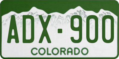CO license plate ADX900