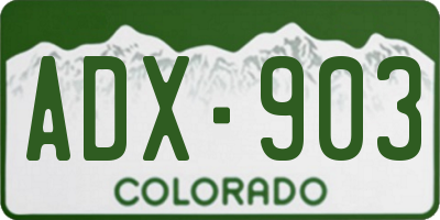 CO license plate ADX903