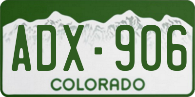 CO license plate ADX906