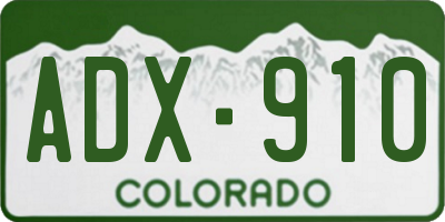 CO license plate ADX910