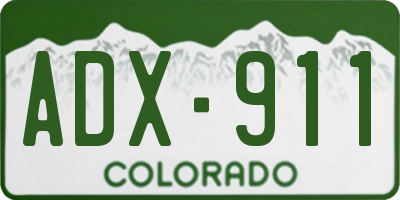 CO license plate ADX911