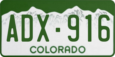CO license plate ADX916