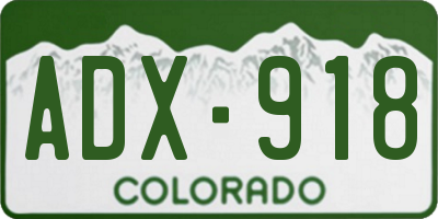 CO license plate ADX918
