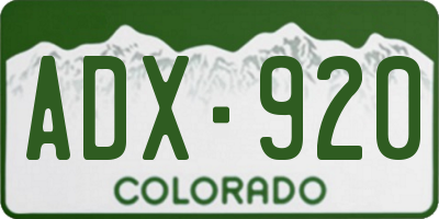 CO license plate ADX920