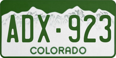 CO license plate ADX923