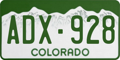 CO license plate ADX928