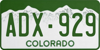 CO license plate ADX929