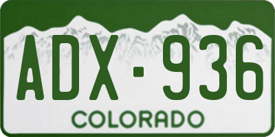 CO license plate ADX936
