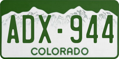CO license plate ADX944