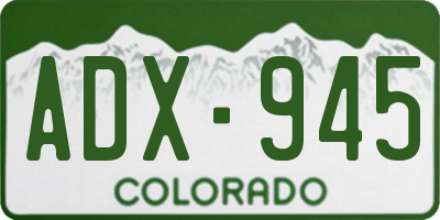 CO license plate ADX945