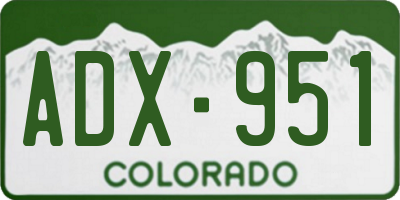 CO license plate ADX951