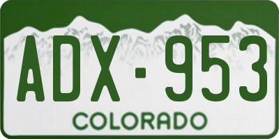 CO license plate ADX953