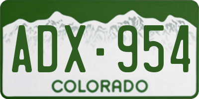 CO license plate ADX954