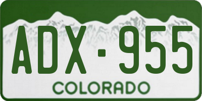 CO license plate ADX955