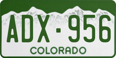 CO license plate ADX956