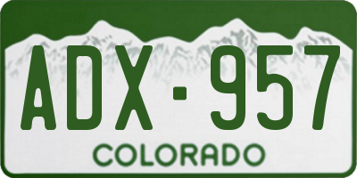 CO license plate ADX957