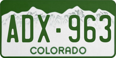 CO license plate ADX963