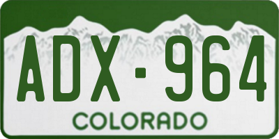 CO license plate ADX964