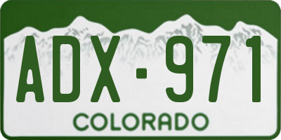 CO license plate ADX971