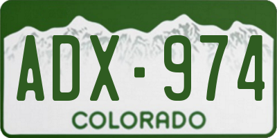 CO license plate ADX974