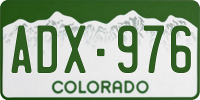 CO license plate ADX976