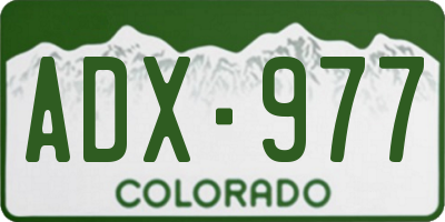 CO license plate ADX977