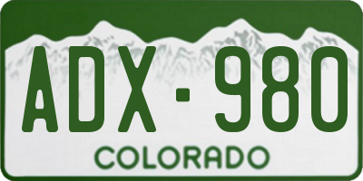 CO license plate ADX980