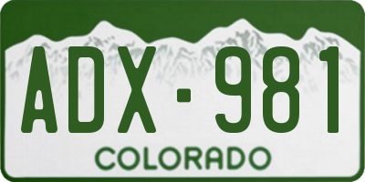 CO license plate ADX981