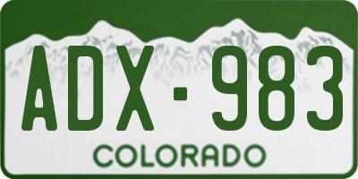 CO license plate ADX983
