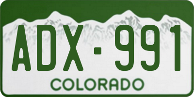 CO license plate ADX991