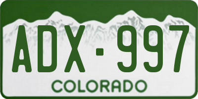 CO license plate ADX997
