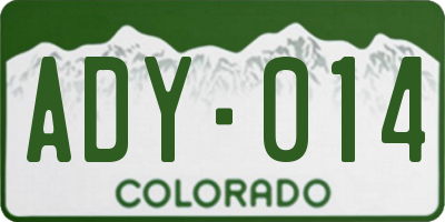 CO license plate ADY014