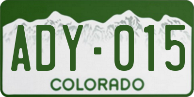 CO license plate ADY015