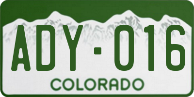 CO license plate ADY016
