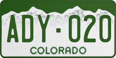 CO license plate ADY020