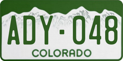 CO license plate ADY048