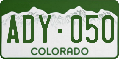 CO license plate ADY050