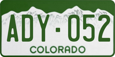 CO license plate ADY052