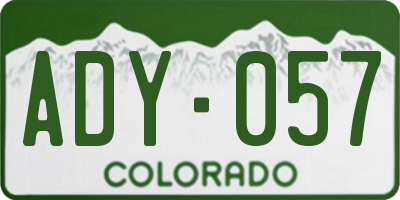 CO license plate ADY057