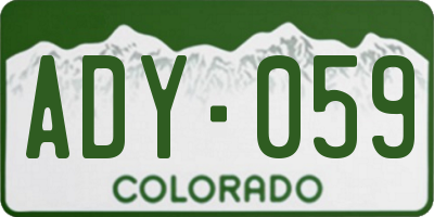 CO license plate ADY059