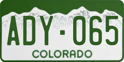 CO license plate ADY065