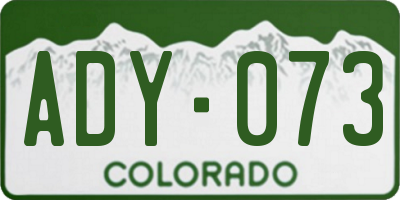 CO license plate ADY073