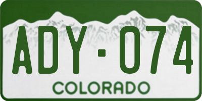 CO license plate ADY074