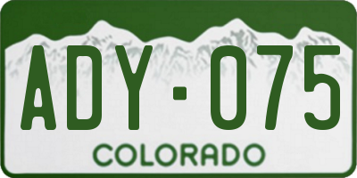 CO license plate ADY075