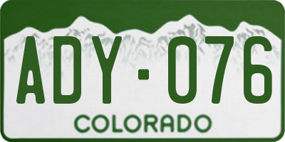 CO license plate ADY076