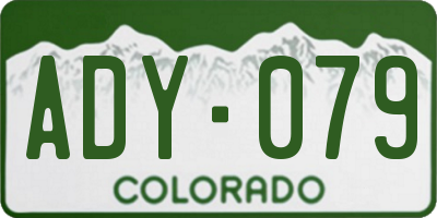 CO license plate ADY079