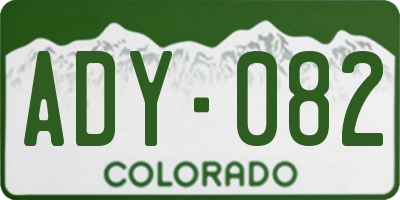 CO license plate ADY082