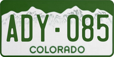 CO license plate ADY085